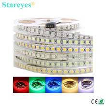 СВЕТОДИОДНАЯ лента SMD 5050 120, 5 м, 12 В постоянного тока, 24 В постоянного тока, RGB, Ледяной Синий, Светодиодная лента IP20 IP65 IP67, водонепроницаемая гибкая светодиодная лента, украшение для дома 2024 - купить недорого