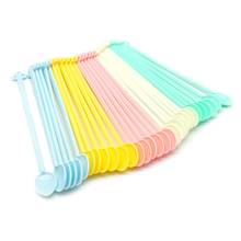 30Pcs Candy Color Plastic Spoon Long Handle Coffee Tea Ice Cream Milk Sauce Glue Stirring Tableware Home DIY Household Accessory 2024 - buy cheap