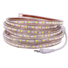 Tira de luces Led 220 de 5050 V, lámpara Flexible regulable, 60 tiras de luces LED impermeables, 1m, 2m, 5m, 10m, 20m, 50m, 100m, decoración del hogar 2024 - compra barato