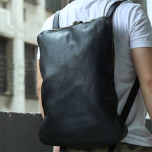 Nesitu Highend Big Large Capacity New Black Soft Genuine Leather 14'' 15.6'' 17.3'' Laptop Men Backpacks Male Travel Bags M6 2024 - buy cheap