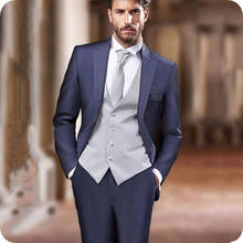 Italian Men Suits for Wedding Peaked Lapel Slim Fit Groom Tuxedo Terno Masculino Groomsmen Suit Blazer 3Piece Costume Homme 2024 - buy cheap