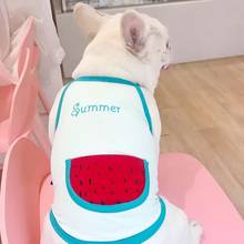 Chaleco fresco de verano para Bulldog Francés, camiseta de sandía para perros pequeños y medianos, ropa para Chihuahua y Pug, disfraz para cachorros, HEC01 2024 - compra barato