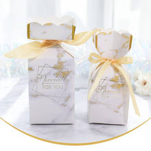 Caixa de doces de mármore para favores de casamento e presentes caixas de presente nova pirâmide triangular caixa de chocolate bomboniera giveaways caixas de festa 2024 - compre barato