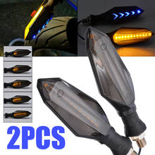 Mayitr-Luz LED secuencial para motocicleta, luz de señal de giro de agua corriente ámbar, luz indicadora azul, 2 uds. 2024 - compra barato