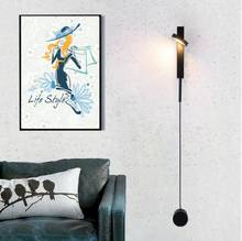 Luz de pared moderna nórdica de lujo, interruptor regulable Simple, lámpara de pared para cabecera, para sala de estar, pasillo, dormitorio, personalidad creativa 2024 - compra barato
