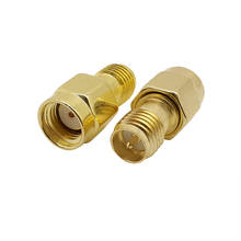 Enchufe macho RP SMA chapado en oro de 2 piezas a conector hembra RP SMA, adaptador SMA, conector Coaxial RF de 50 Ohm 2024 - compra barato