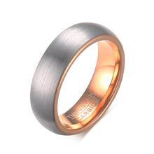 Anel de casamento rosa ouro cor luxo 6mm casamento presentes anel tungstênio 2024 - compre barato