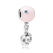 Elephant & Pink Balloon Dangle Charm for Women Bracelet Bangle Enamel & Clear CZ Authentic S925 Silver DIY Jewelry 2024 - buy cheap