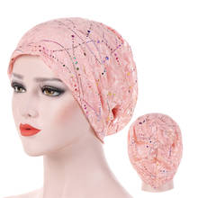 Summer turban thin lace muslim hat solid cotton hijab caps elegant lady turbantes bonnet arab wrap head hijab femme musulman 2024 - buy cheap