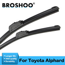 BROSHOO Auto Wiper Blades Natural Rubber For Toyota Alphard MK2,2008 2009 2010 2011 2012 2013 2014 2015 Fit Standard Hook Arm 2024 - buy cheap