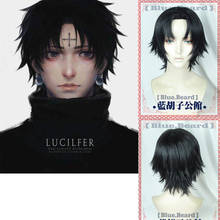 Hunter X Hunter Kulolo lushilufelu Black Short Wig Synthetic Cosplay Halloween Hair + Wig cap, for men 2024 - buy cheap