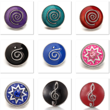 XH8032    Enamel  Crystal 18mm  music  Metal Snap button  fit snap jewelry  DIY 2024 - buy cheap
