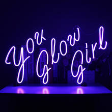 You glow-placa de luz neon para meninas, decoração personalizada em acrílico 3d, luzes de parede, pendurar, decoração para casa, festa, pub 2024 - compre barato