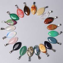5pcs Oval-shaped natural stone pendants horse eyes shape beautiful attractive agates Aventurine Malachite necklace pendant women 2024 - buy cheap