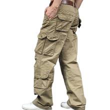 Fashion Cargo Pants Men Casual Cototn Pants Overallls Loose Baggy Straight Trousers Many Pocket Man Clothing Plus Size 2024 - buy cheap