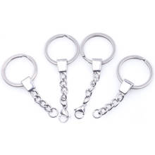 1pc New Stainless Steel Metal Blank Keyring Keyfob Holder Women Men DIY Keychains Accessories Crafts 2024 - buy cheap