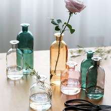 Vaso de flores para sala de estar, flores estilo nórdico, em vidro, transparente, acessórios de decoração para casa, vasos de flores 2024 - compre barato