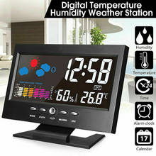 1pc Intelligent Digital Display Weather Station Alarm Calender/Clock Function Thermometer Wireless Temperature Humidity Meter 2024 - купить недорого