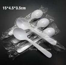 100Pcs L15*4.5cm Black/White Individually Packed Plastic Round Spoons Disposable Ice Cream Dessert Party Flatware Cutlery Spoon 2024 - buy cheap