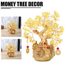 18cm Golden Crystal Lucky Money Tree Bonsai Bedroom Decorations Gift Feng Shui Crafts DIY Handmade for Wealth Luck Home Ornament 2024 - buy cheap