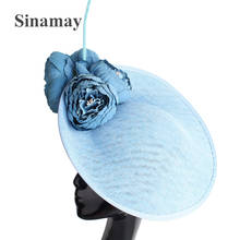 Elegant Women Big Derby Fascinators Hats Headbands Elegant Ladies Chuch Formal Headpiece Flower Headwear Cocktail Accessories 2024 - buy cheap