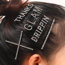 Pasadores con letras de Metal y diamantes de imitación para mujer, horquilla para el pelo, horquillas para el pelo para niña, accesorios para el cabello 2024 - compra barato