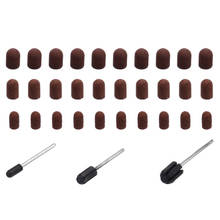 10Pcs 3 Sizes 5*11mm/7*13mm/10*15mm Sanding Caps Nail Drill Accessories Nail Care Abrasive Caps With Mandrel 2024 - buy cheap