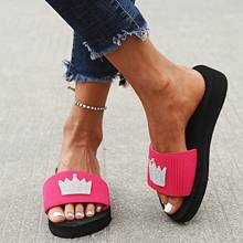 Women Crown Rhinestone Summer Sandals Slipper Indoor Outdoor Crystal Flip-flops Beach Shoes Women Non-slip House Zapatos Mujer 2024 - buy cheap
