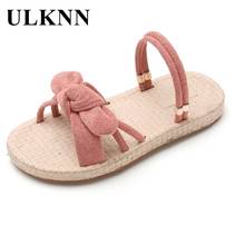 ULKNN Flats Shoes For Girl Summer Children 2021 New Casual Footwears Non-slip Shoes Kid's Princess Round Toe Pink Solid Sandal 2024 - buy cheap