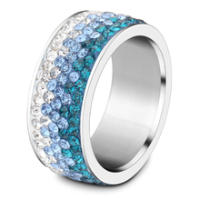 2021 взрывные модные ювелирные изделия из кристалла от Swarovski градиентное кольцо из нержавеющей стали с кристаллом подходит для женщин и женщин для вечеринки 2024 - купить недорого