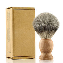 Escova de barbear nó 22mm, punho de madeira artesanal pure texugo escova de cabelo para homem tradicional molhado barbear para homem barbear presente 2024 - compre barato