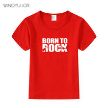 Camiseta de Born To Rock para niños y niñas, ropa Unisex para bebé, Tops de estilo moderno, Camiseta estampada de manga corta para niño 2024 - compra barato