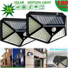 100 LED Solar Light Outdoor Solar Wall Lamp with Motion Sensor Solar LED Light Waterproof Sunlight Powered for Garden Decoration 2024 - buy cheap