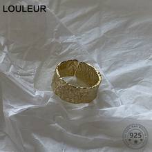 LouLeur-Anillos irregulares de Plata de Ley 925 auténtica para mujer, anillos abiertos anchos naturales Vintage, joyería fina a la moda, regalos de cumpleaños 2024 - compra barato