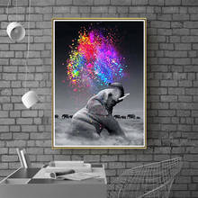 5d diy pintura "aquarela elefante" animal, decoração de casa, bordado strass, kit de ponto cruz, presentes, imagens 2024 - compre barato