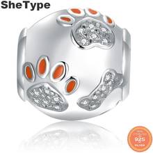  Cute Pet Paw Print 2.7g Charm Silver 925 Sterling Silver European Style Charms Jewelry Daily Wear 2024 - buy cheap