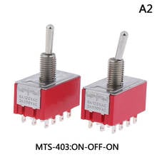 10 шт Мини MTS-403 4PDT 12PIN ВКЛ-ВЫКЛ-на миниатюрный тумблер выключатели питания 6A/125V 2A/250V МТС 403 MTS403 2024 - купить недорого