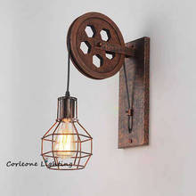 Vintage Industrial Wall Lamp American Loft Pulley Wall Light Living Room Decoration Iron Art Wall Lamps Home Decor Light Fixture 2024 - buy cheap