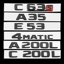 Emblema de letras de maletero para Mercedes Benz, emblema de ABS negro mate 3D, insignia para C43, C63, C63s, 4matic, AMG, V8, BITURBO, 2018 + 2024 - compra barato