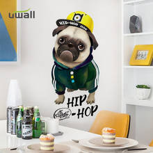 Cartoon Hip-Hop Dog Wall Stickers For Kids Room Wall Decoration Boys Bedroom Bedside Decor Living room Self-adhesive Home Decor 2024 - buy cheap
