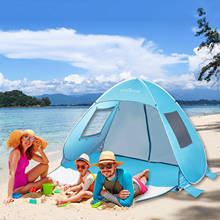 Barraca de praia automática pop up sun shelter barraca impermeável fácil instalação acampamento ao ar livre barraca de viagem com almofadas à prova de umidade 2024 - compre barato