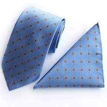 Conjunto de gravatas masculinas de 8cm, moda, ponto, gravata de seda com bolso, quadrado 2024 - compre barato