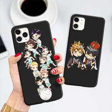 Haikyuu-funda de teléfono negra para iPhone, carcasa suave de Anime para modelos 12, 11 Pro Max, X, XR, XS, 8, 7, 6, 6S Plus, Mini SE2020 2024 - compra barato