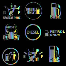 Adesivo de vinil diesel diesel apenas para carro, adesivos criativos de combustível diesel e decalques 3d engraçados, acessórios de estilo de carro 2024 - compre barato