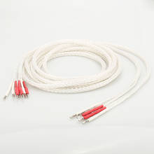 Cable de altavoz de alta gama OCC Chapado en plata 8AG, Cable de altavoz Biwire, conector HIFI Banana, Cable de altavoz de audio 2024 - compra barato