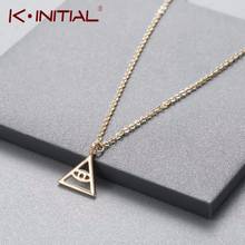 Kinitial Good Luck Pyramid Evil Eye Hollow Triangle Charm Necklace Chain Protection Pendants Necklaces Gold Silver Color Jewelry 2024 - buy cheap