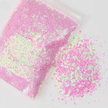 Brillo de estrellas de 4 puntos, accesorio para manicura de 2mm-5mm, color rosa/claro iridiscente, 50 gramos, estrellas de confeti, brillo de estrella de cuatro ángulos 2024 - compra barato