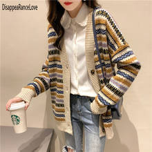 2021 Women Cardigans Winter Caotton Spliced Sweater New Year Sweater Chic Tops Woman's Sweater Cardigans Jersey Knit Jumpers 2024 - buy cheap