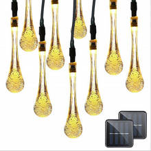 20/30/50/100led solar lâmpada luz da corda droplet lâmpadas fada luz da corda para jardim ao ar livre gramado luzes solares luzes de natal