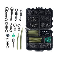 300x Carp Fishing Tackles Rolling Swivels Snap Hooks Clips Angler with Case 2024 - buy cheap